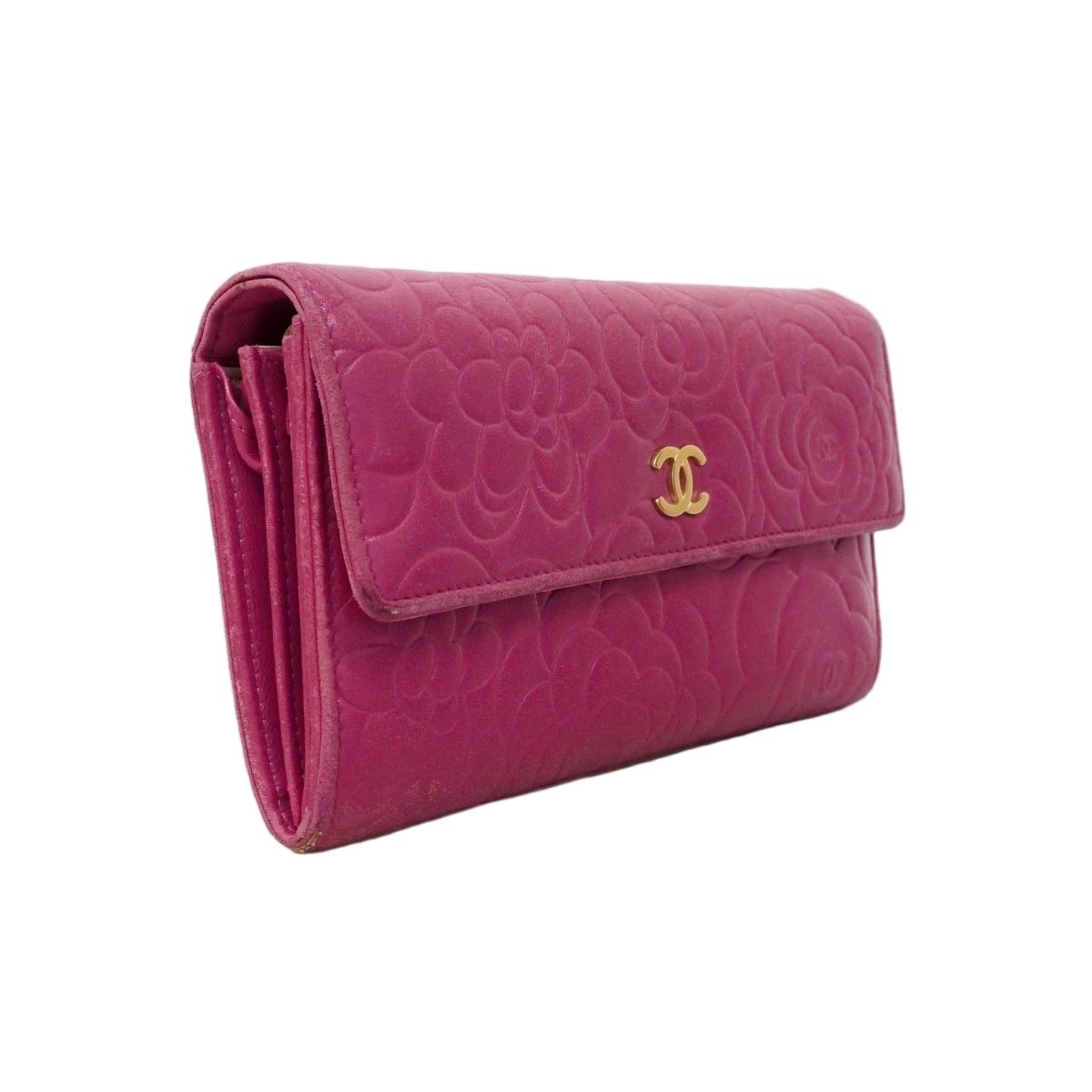 Chanel Wallet Camellia Lambskin Pink Gold — view 2