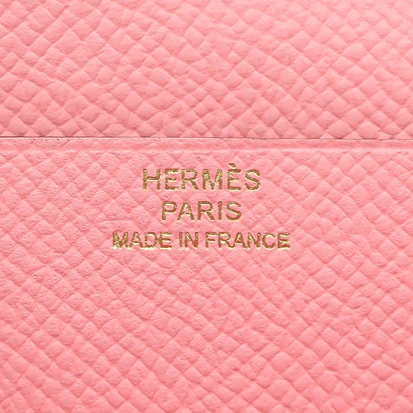 Hermes Long Wallet Bearn Souffle Vaux Epson Rose Confetti Gold Hardware Bifold