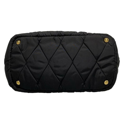 Prada Tote Bag New Tessuto Bomber 1bg005 Black Leather