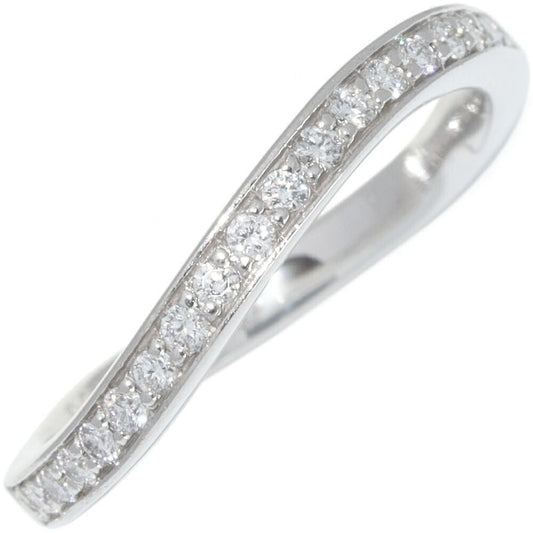 Chanel Half Eternity Ring Pt950 With 19 Diamonds (approx 019ct) Ribbon De Chanel