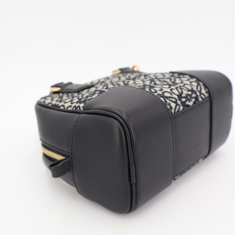 Loewe Amazona 16 Navy Black Gold Hardware A039n21x03 Calf Anagram Jacquard