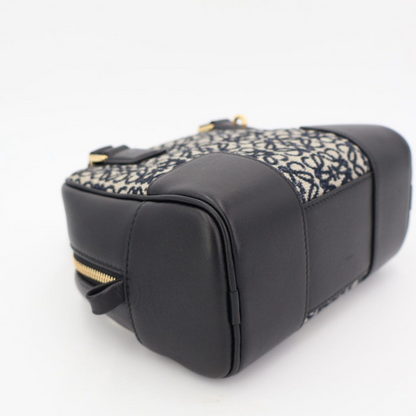 Loewe Amazona 16 Navy Black Gold Hardware A039n21x03 Calf Anagram Jacquard