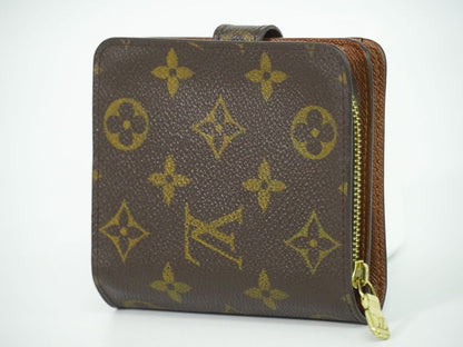 Authentic Louis Vuitton LV Compact Zip Monogram Fold Wallet Brown M61667