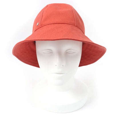 Hermes Serie Hardware 100% Cotton Canvas Hat Orange 57 Made In France Genuine