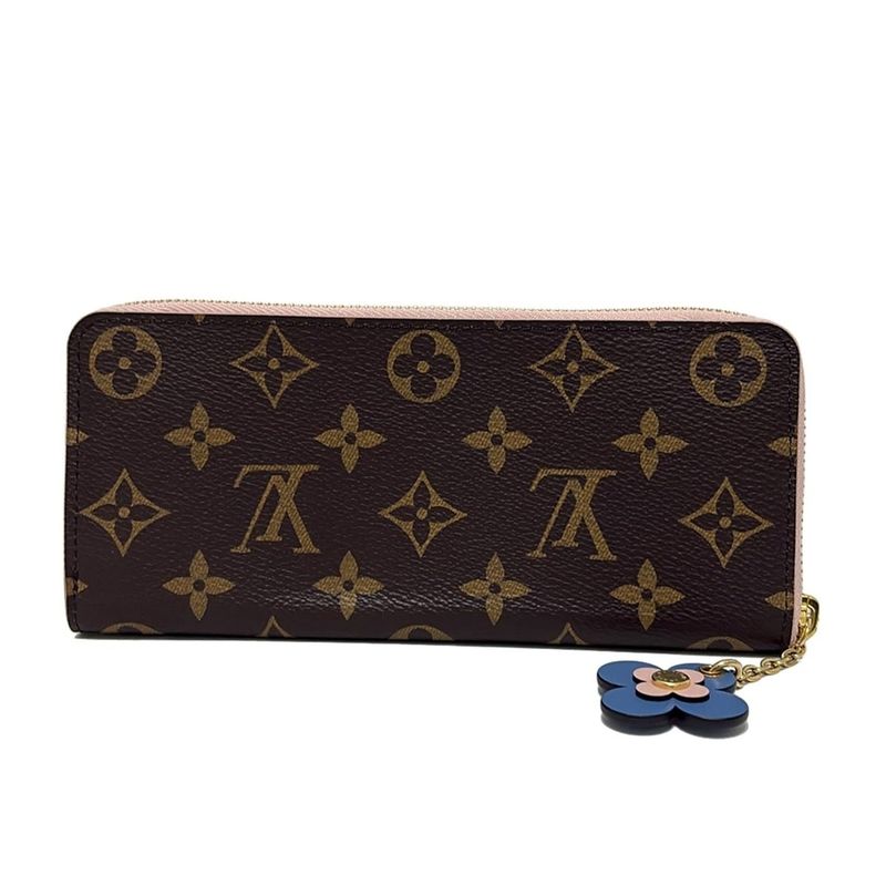 Louis Vuitton Long Wallet Monogram Portefeuille Cles Mance M63896 Rose Ballerine