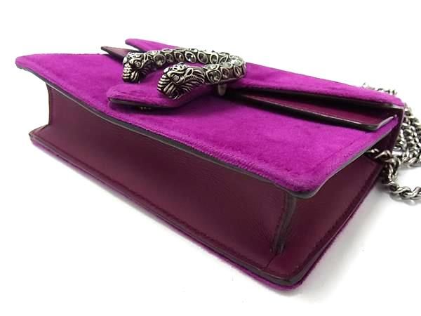 Gucci 476432 2134 Velour Chaihoulder Bag Crossbody Ladies Purple Bk6303