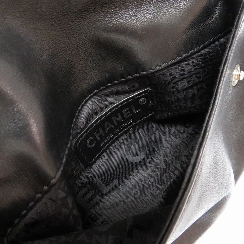 Chanel Jacket Bag Lambskin Black Matelasse 8 Series Coco Mark Body Bag 0031