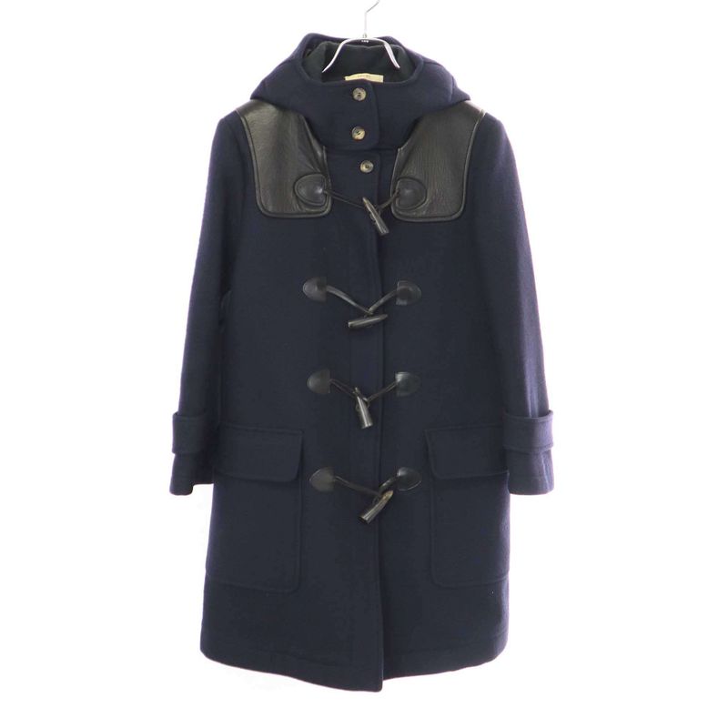 Celine by Phoebe Philo 12aw Leather Shoulder Melton Duffle Coat 6999 028-99016