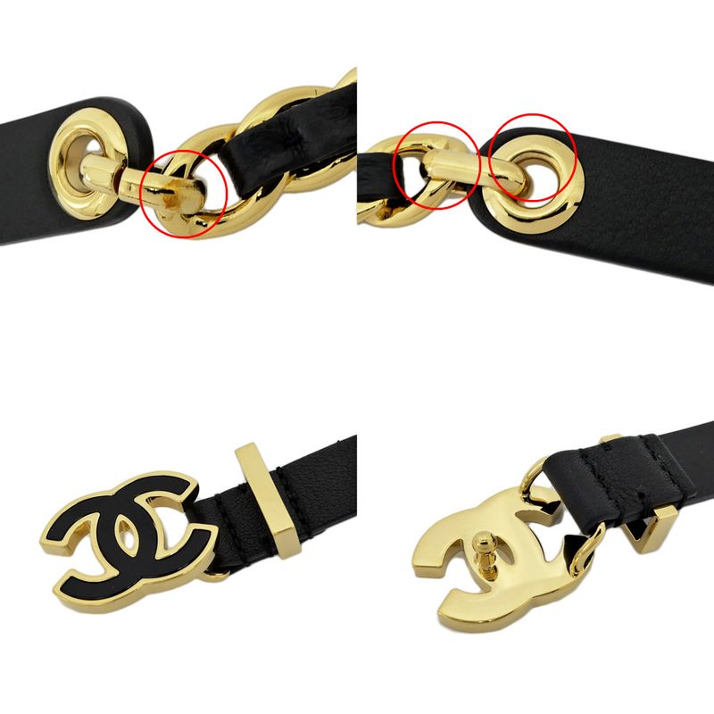 Chanel Chain Belt Black Gdhardware Aaa436 Coco Mark 70 28 Women's Women