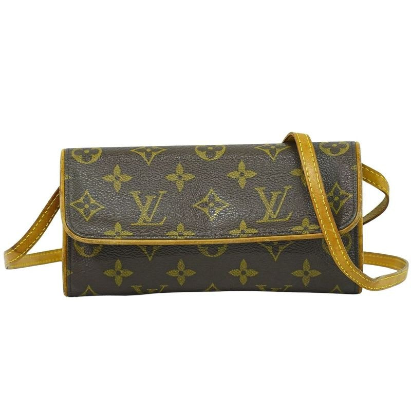 Louis Vuitton Pochette Twin PM Monogram 2-Way Shoulder Bag Brown