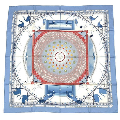 Hermes Carre 90 Chaque Rencontre EST Unique Once In A Lifetime Scarf Blue