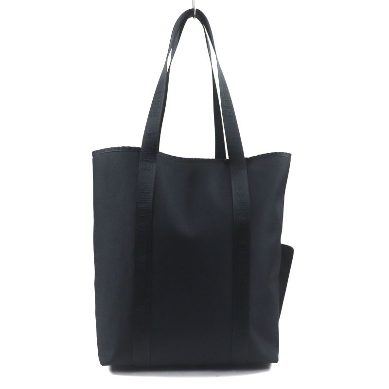 Celine 11008 Trekking Vertical Cabas Nylon Tote Bag With Logo Pouch Black