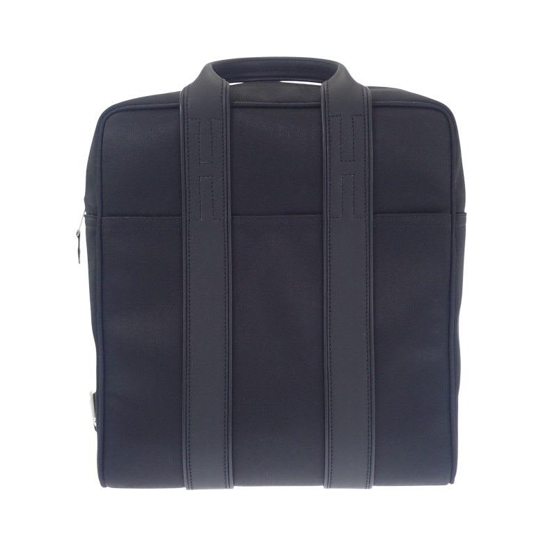 Hermes Acapulco Sac A Dos Backpack Rucksack Daypack Leather Toile Chevron Black