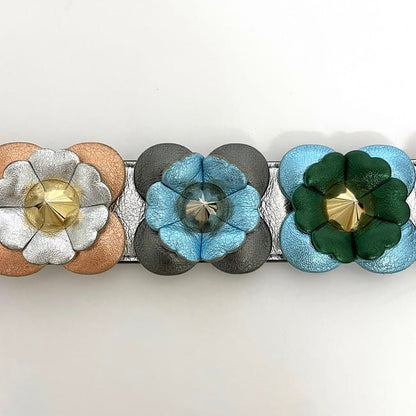 Fendi Handle Strap You Silver Multicolor Excellent Condition Leather