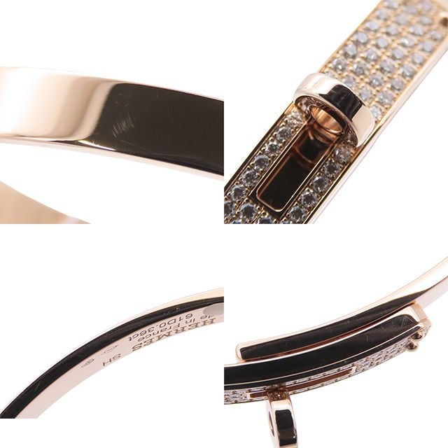 Hermes Bracelet Kelly PM Pink Gold 18k Diamond D Bangle — view 7