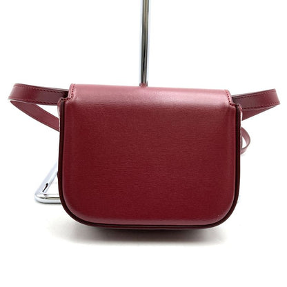Celine Mini Claude DS 2203 Shoulder Bag Mini Shoulder Bag Leather Wine Red