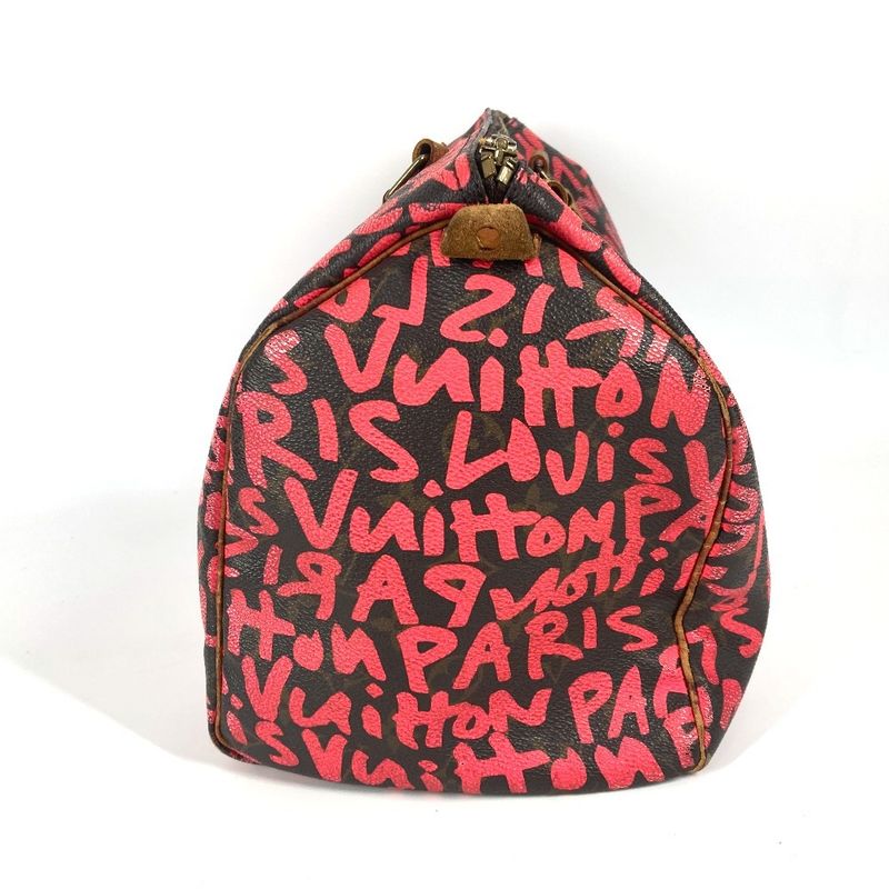 Louis Vuitton Speedy 30 M93704 Monogram Graffiti Canvas Fuchsia Pink