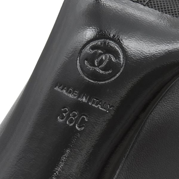 Chanel Pumps Coco Mark Matelasse Heels Leather Black 38c Black G40154 [box