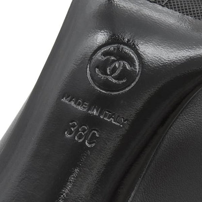 Chanel Pumps Coco Mark Matelasse Heels Leather Black 38c Black G40154 [box