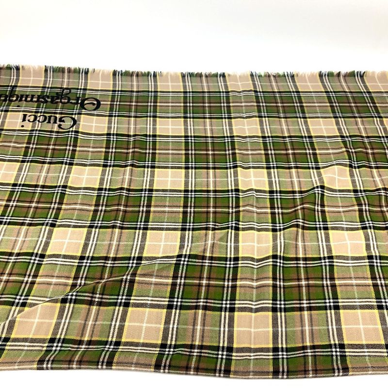 Gucci Shawl Check Large 620547 Wool Beige