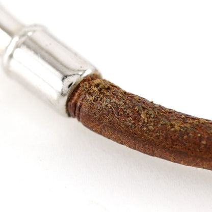 Hermes Jumbo Choker Set Leather Brown Ladies 9.9g Bracelet