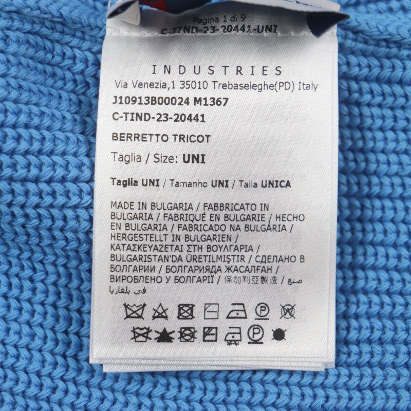 Moncler Moncler 2023 100% Cotton Hat With Logo Patch Blue Knit Cap Blue Made