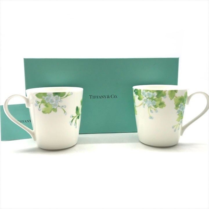 Tiffany & Co Leaf Flower Floral Pattern Pair Mug Tableware