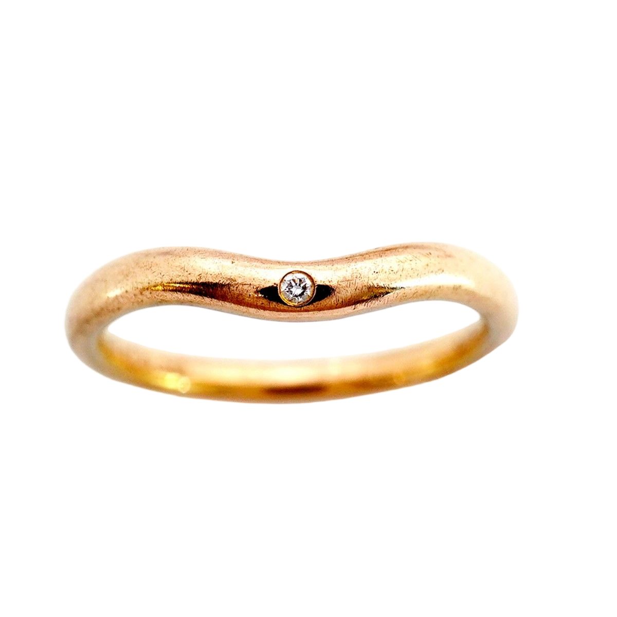 Tiffany & Co Ring Curved Band 18k Pink Gold Diamond — view 2