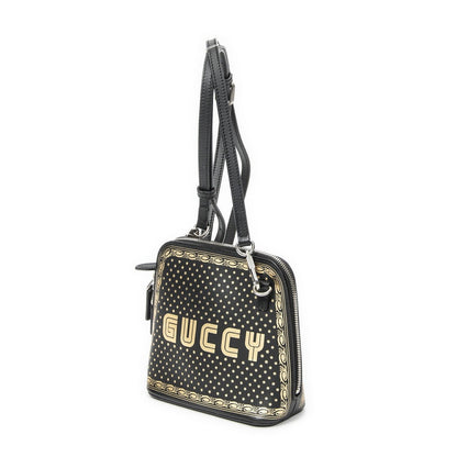 Gucci Mini Domestic Crossbody Black Logo Star Print Leather — view 2