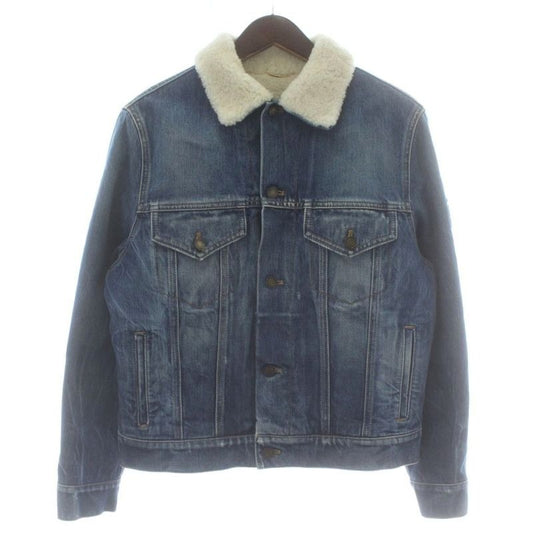Saint Laurent Paris Denim Jacket Shearling G Jean Outerwear Logo Patch