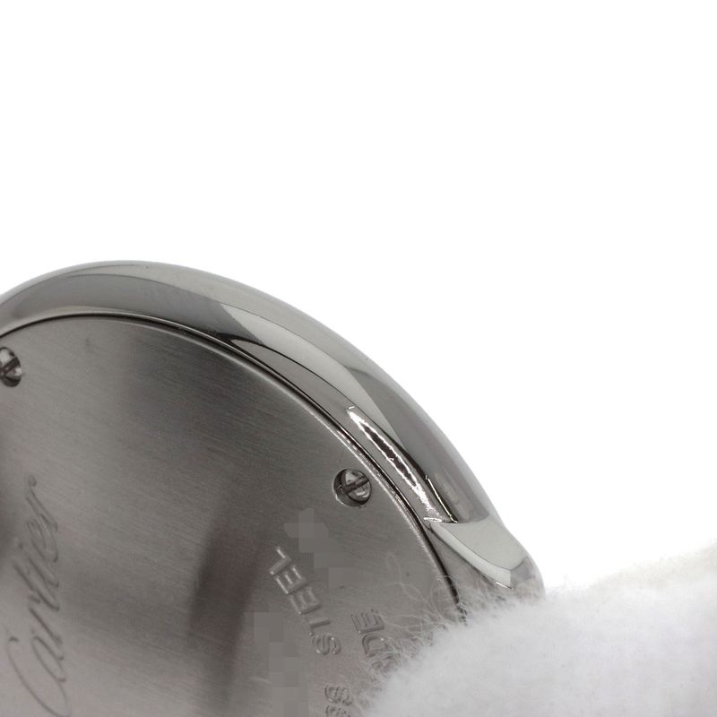 Cartier W4bb0015 Ballon Blue Bezel Diamond Wristwatch SS Ladies