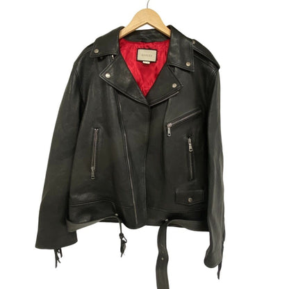 Gucci Tiger Embroidered Biker Jacket Riders Black