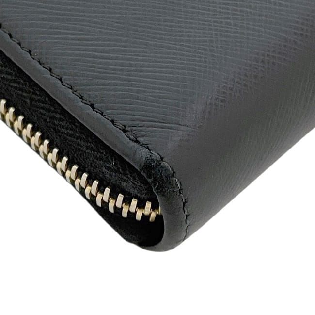 Prada Round Zipper Long Wallet Black NERO 1ml506 Excellent Condition