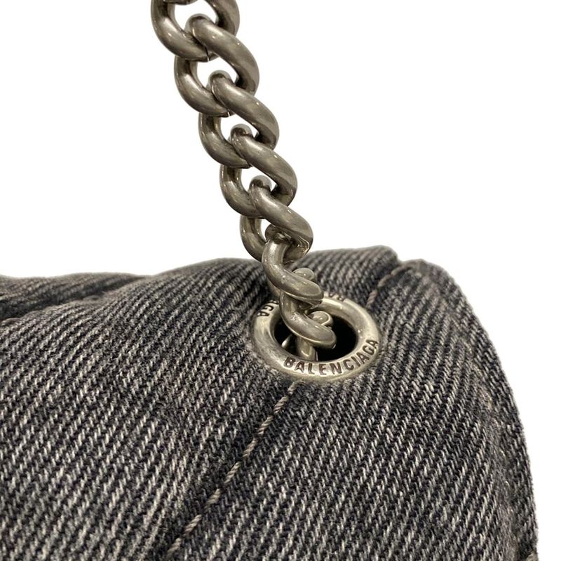 Balenciaga Shoulder Bag Crash 736016 Black Chain Shoulder/quilted