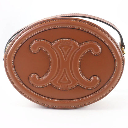 Celine Cuir Triomphe Oval Pass Leather Shoulder Bag Tan — view 3