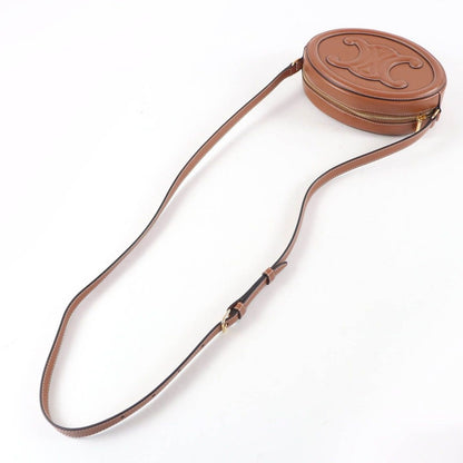 Celine Cuir Triomphe Oval Pass Leather Shoulder Bag Tan — view 5