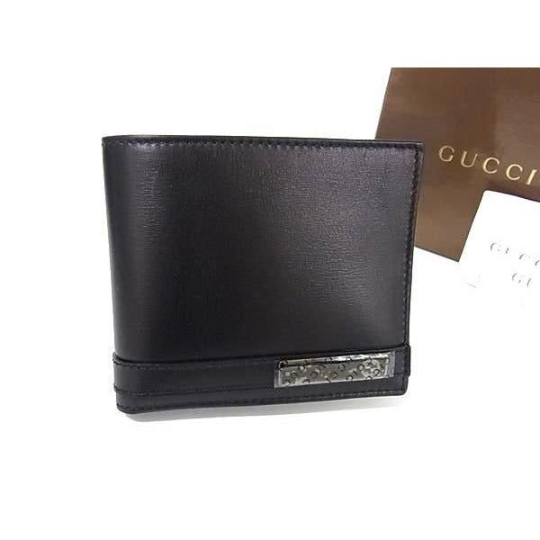 Gucci Interlocking G Leather Fold Wallet Black Bk9579
