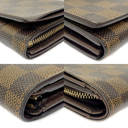 Louis Vuitton N61730 Damier PVC Portmonnais Vier Tresor Brown 300214 Foldable
