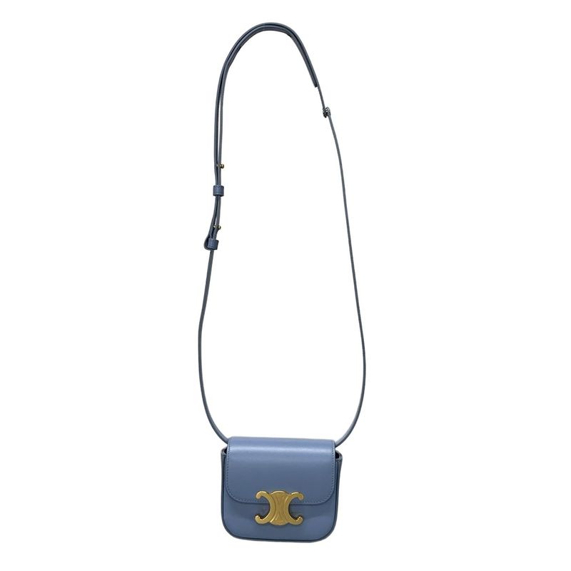 Celine Shoulder Bag Mini Claude Light Blue Mini Bag With Detachable Strap
