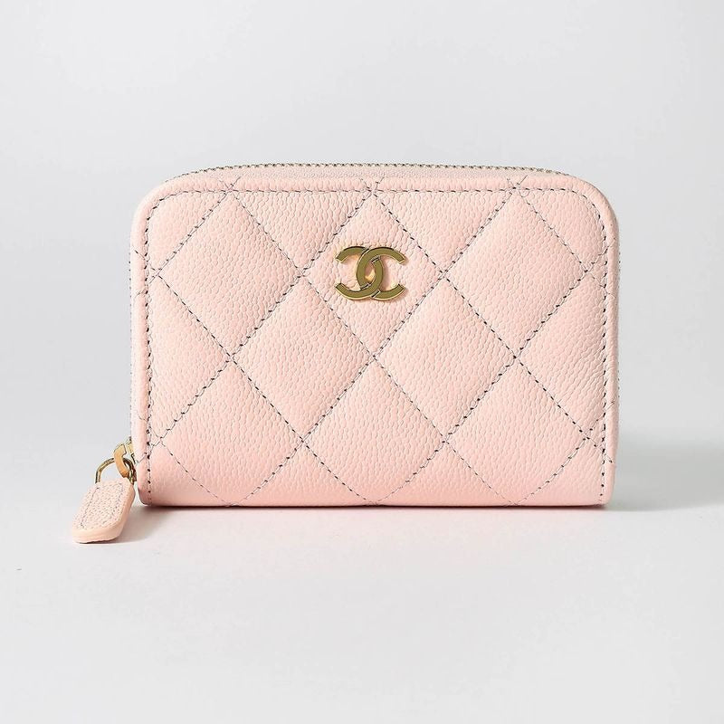 Chanel Coin Case Classic Zip Purse Pastel Pink