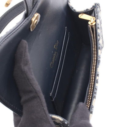 Dior Waist Bag Saddle Oblique Navy Canvas Leather Flat Navy. Beige — view 3