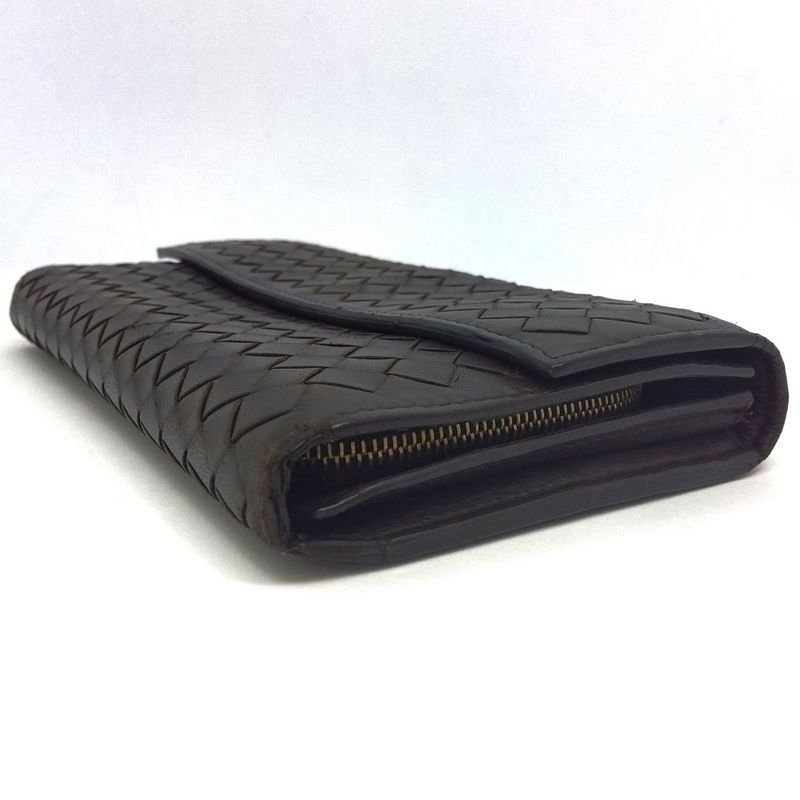 Bottega Veneta Intrecciato Long Wallet Leather 150509 Brown