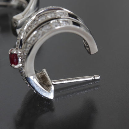 Harry Winston Geometric Ruby Diamond Earrings Earring Pt950 E1459