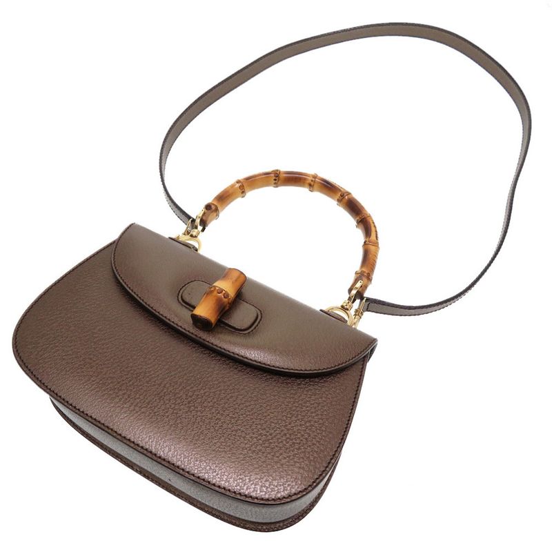 Gucci Bamboo Leather Bronze 000 926 Handbag 0061