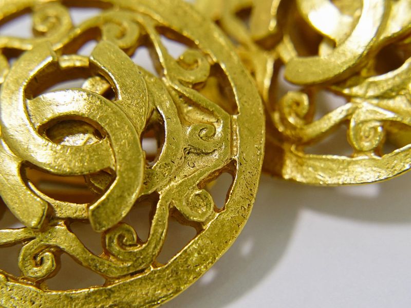 Authentic Chanel Coco Mark Earrings GP Gold Plated Coco Mark Accessories