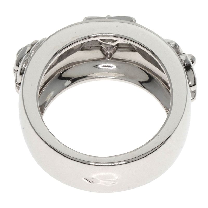 Chanel Three Symbols 1P Diamond Ring 18K White Gold Ladies