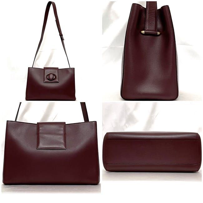 Cartier Shoulder Bag Bordeaux Must Excellent Condition Leather Preowned