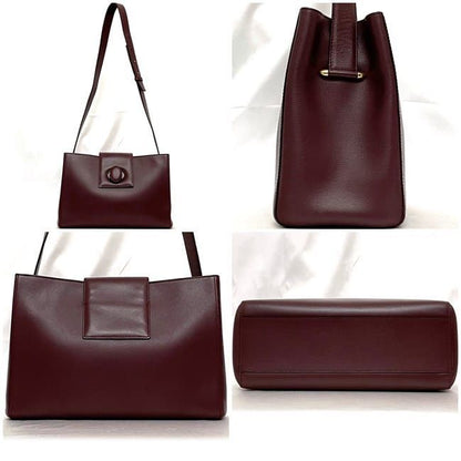 Cartier Shoulder Bag Bordeaux Must Excellent Condition Leather Preowned