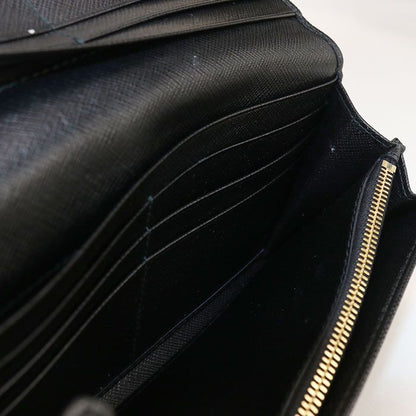 Prada Saffiano Triangle Wallet 1mh132 QHH F0002 Long Bifold Leather Women