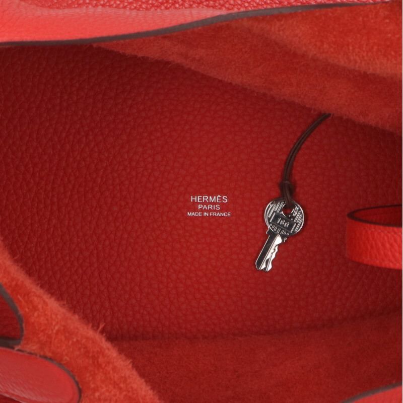 Hermes Picotin Lock MM Y Engraved Svhardware Taurillon Clemence Rouge Tomato